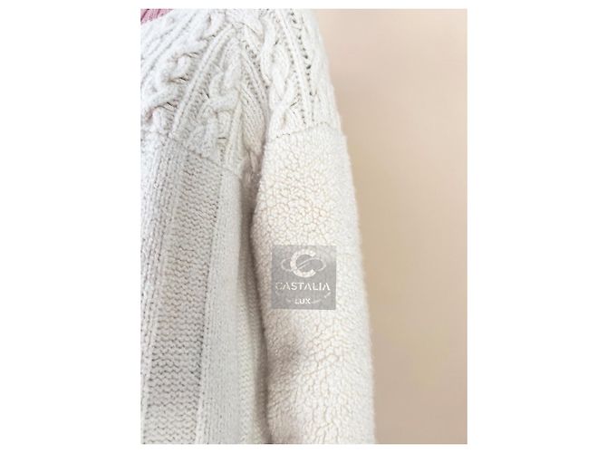 Chanel Cashmere-Pullover mit Teddyärmeln im Cara Delevingne-Stil für 5K$ Creme - Ansicht 9