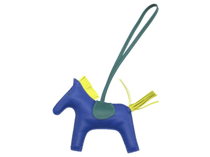 Llave charm Rodeo MM de Hermès Azul Dorado - vista 2
