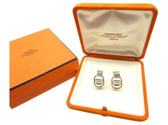 Hermès Orecchini Clip Hermes Duzaneau Argento - vista 3