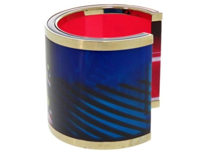 Bracciale a farfalla scheletro D-Jungle Pop di Christian Dior Rosso Blu D'oro - vista 3