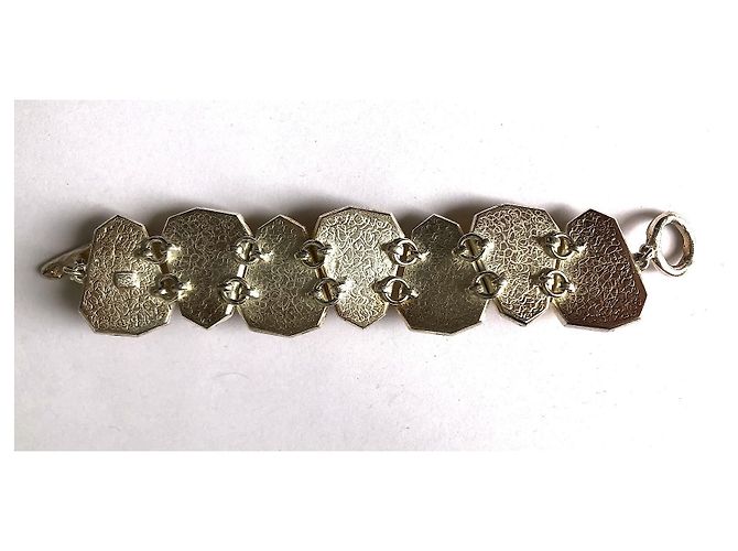 Autre Marque bracciale in pietra gialla traslucida Silver hardware - vista 2