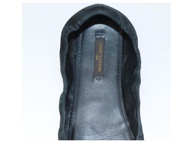 LOUIS VUITTON Décolleté in Suede Nero LV Auth bs25699 - vista 12