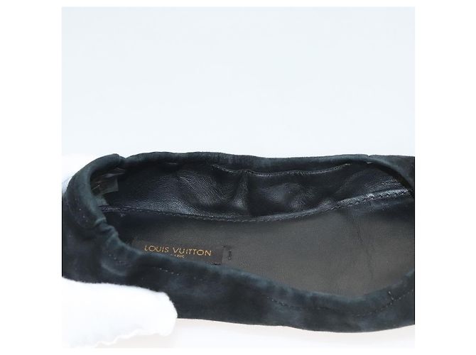 LOUIS VUITTON Décolleté in Suede Nero LV Auth bs25699 - vista 13