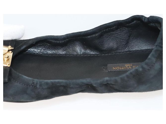 LOUIS VUITTON Décolleté in Suede Nero LV Auth bs25699 - vista 14