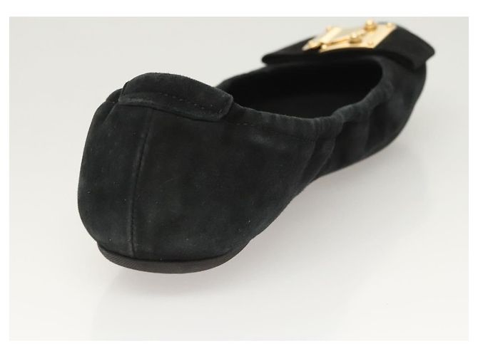 LOUIS VUITTON Décolleté in Suede Nero LV Auth bs25699 - vista 18