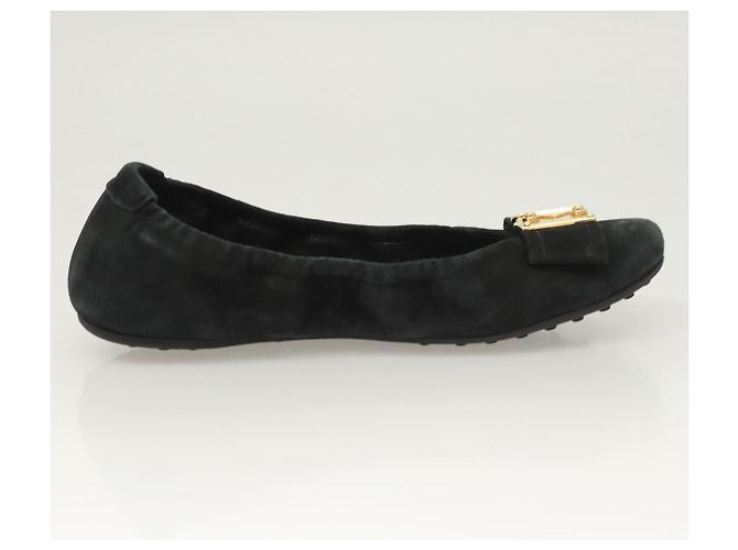 LOUIS VUITTON Décolleté in Suede Nero LV Auth bs25699 - vista 19
