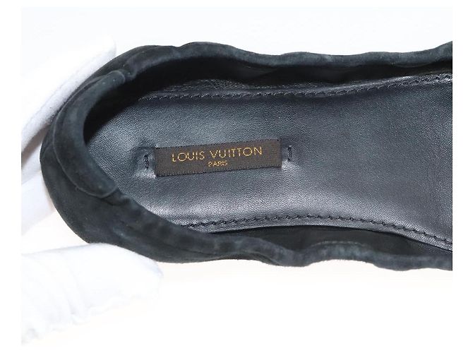 LOUIS VUITTON Décolleté in Suede Nero LV Auth bs25699 - vista 26