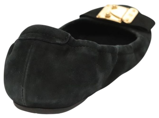 LOUIS VUITTON Décolleté in Suede Nero LV Auth bs25699 - vista 3