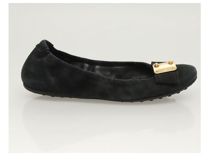 LOUIS VUITTON Décolleté in Suede Nero LV Auth bs25699 - vista 4
