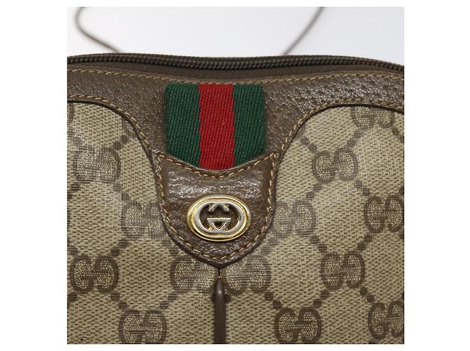 GUCCI GG Supreme Web Sherry Line Borsa a Spalla PVC Beige 904 02 047 Auth 123208 Rosso - vista 18
