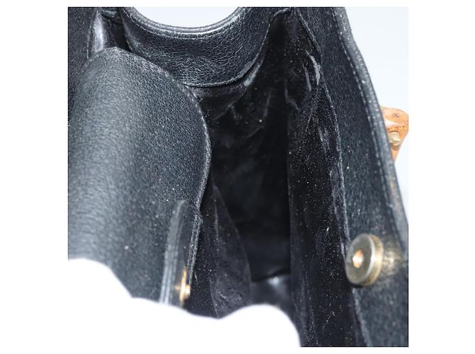 Borsa a Mano GUCCI Bamboo Camoscio Nero Oro Auth ep9059 D'oro - vista 22