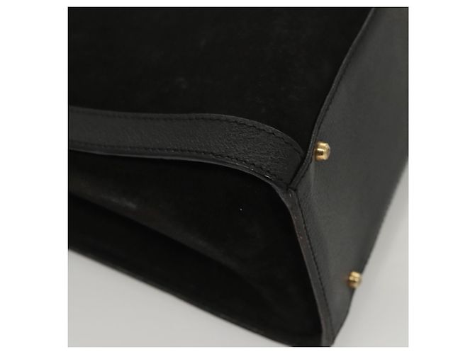 Borsa a Mano GUCCI Bamboo Camoscio Nero Oro Auth ep9059 D'oro - vista 9