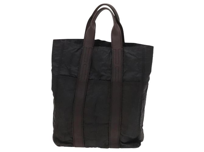Hermès HERMES Acapulco Cabas MM Borsa Tote in Nylon Marrone Auth bs25764 - vista 13
