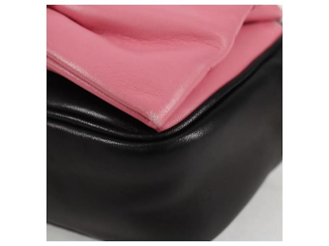 Ribbon PRADA Borsa a Spalla in Pelle Nera e Oro Auth BD2127V Nero D'oro - vista 15