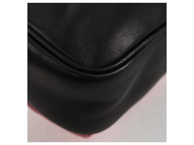 Ribbon PRADA Borsa a Spalla in Pelle Nera e Oro Auth BD2127V Nero D'oro - vista 16