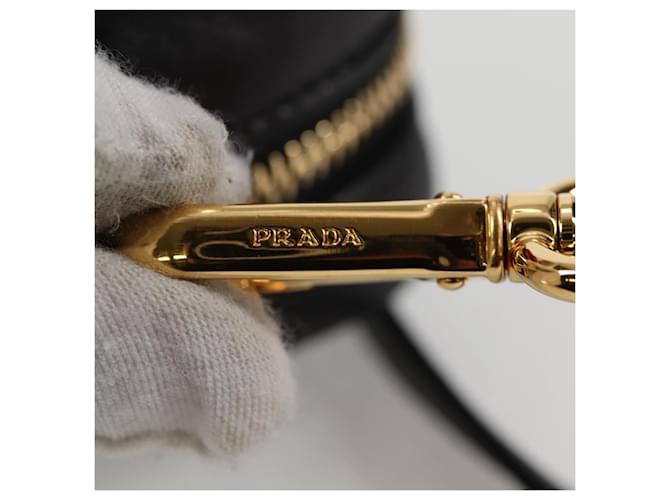 Ribbon PRADA Borsa a Spalla in Pelle Nera e Oro Auth BD2127V Nero D'oro - vista 19