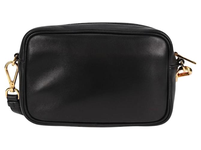 Ribbon PRADA Borsa a Spalla in Pelle Nera e Oro Auth BD2127V Nero D'oro - vista 2