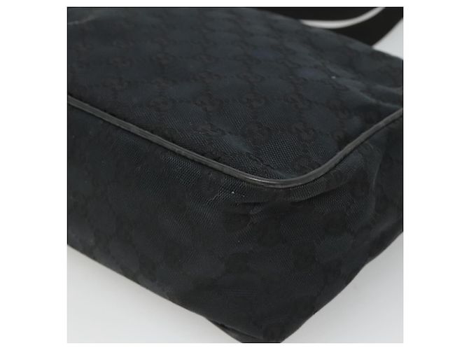 Borsa a Spalla GUCCI GG Canvas Nero Oro 019 0375 Auth SW809 D'oro - vista 16
