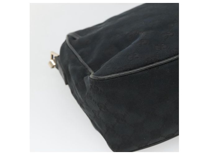 Borsa a Spalla GUCCI GG Canvas Nero Oro 019 0375 Auth SW809 D'oro - vista 17