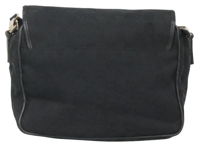 Borsa a Spalla GUCCI GG Canvas Nero Oro 019 0375 Auth SW809 D'oro - vista 2