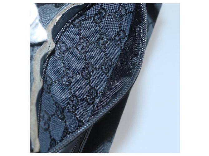 Borsa a Spalla GUCCI GG Canvas Nero Oro 019 0375 Auth SW809 D'oro - vista 22