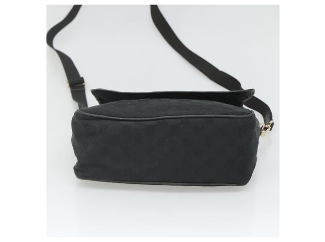 Borsa a Spalla GUCCI GG Canvas Nero Oro 019 0375 Auth SW809 D'oro - vista 5
