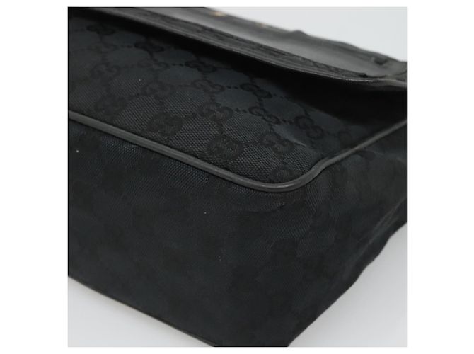 Borsa a Spalla GUCCI GG Canvas Nero Oro 019 0375 Auth SW809 D'oro - vista 8