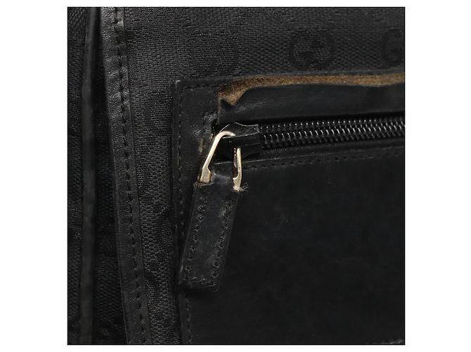 Borsa a Spalla GUCCI GG Canvas Nero Oro 019 0375 Auth SW809 D'oro - vista 9
