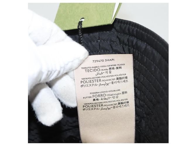 Cappello GUCCI Nylon L Nero 729470 Auth 118857M - vista 12