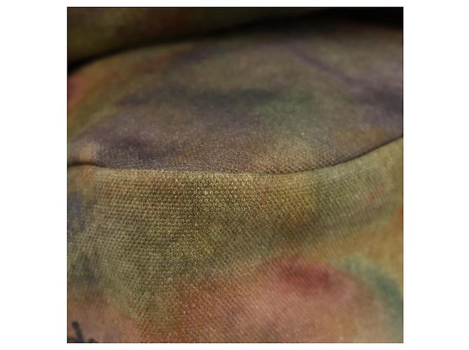 Borsa a spalla CHANEL ricamata graffiti in tela e pelle khaki CC Auth yk18413SM Cachi - vista 15