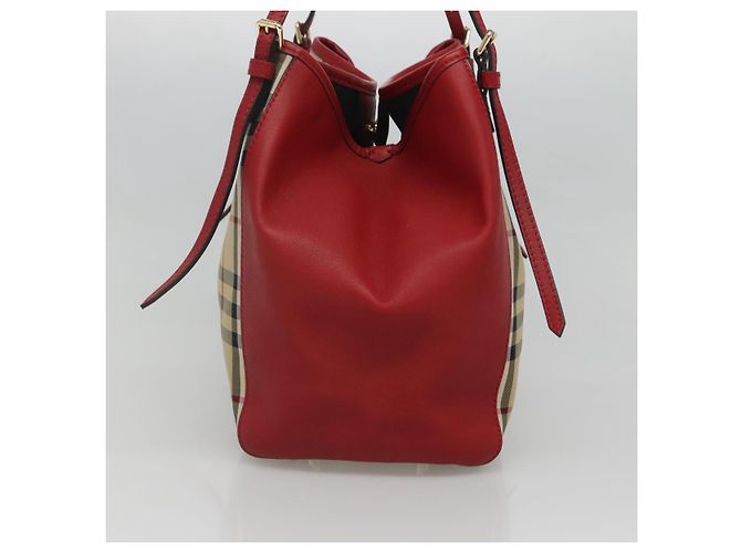 Borsa a spalla Burberry Nova Check in nylon beige oro Auth 125324 D'oro - vista 4