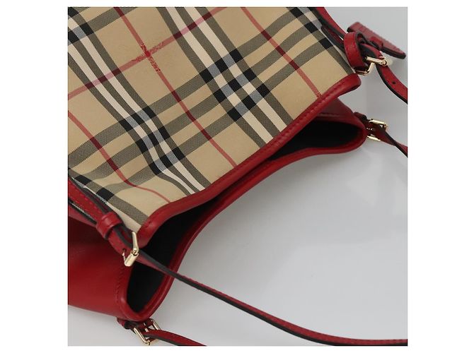 Borsa a spalla Burberry Nova Check in nylon beige oro Auth 125324 D'oro - vista 6
