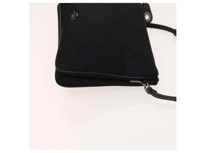 Borsa a spalla Coach in nylon e tela 3 pezzi nero beige arancione Auth bs25684 - vista 12
