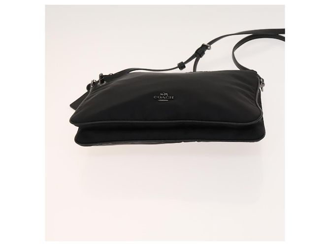 Borsa a spalla Coach in nylon e tela 3 pezzi nero beige arancione Auth bs25684 - vista 15