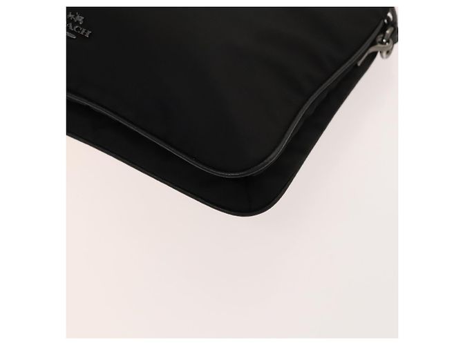 Borsa a spalla Coach in nylon e tela 3 pezzi nero beige arancione Auth bs25684 - vista 16