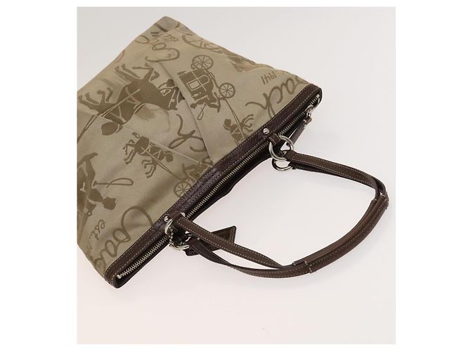 Borsa a spalla Coach in nylon e tela 3 pezzi nero beige arancione Auth bs25684 - vista 21