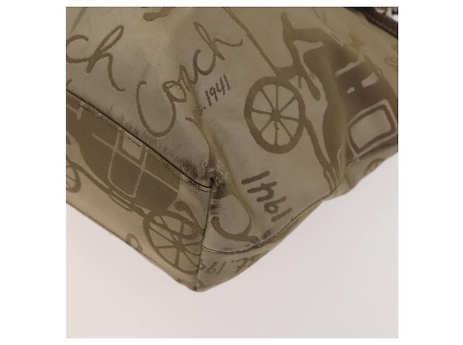 Borsa a spalla Coach in nylon e tela 3 pezzi nero beige arancione Auth bs25684 - vista 24