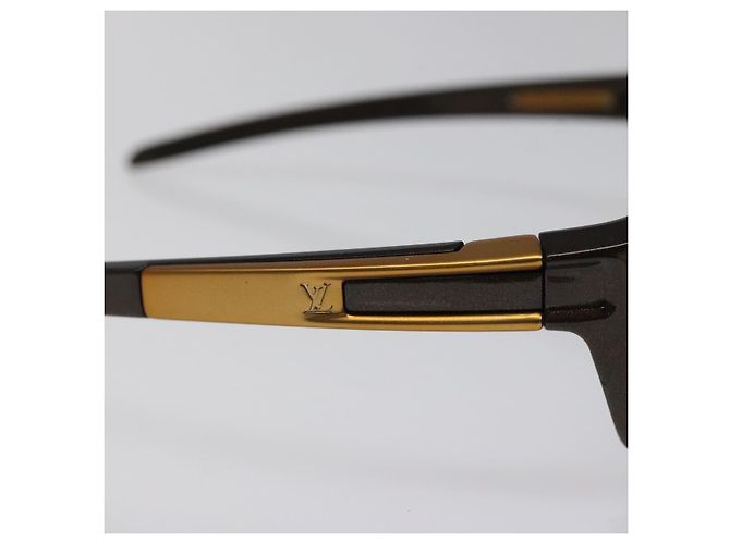 Occhiali da sole LOUIS VUITTON Plastica Marrone Z0154E LV Auth SW876 - vista 8