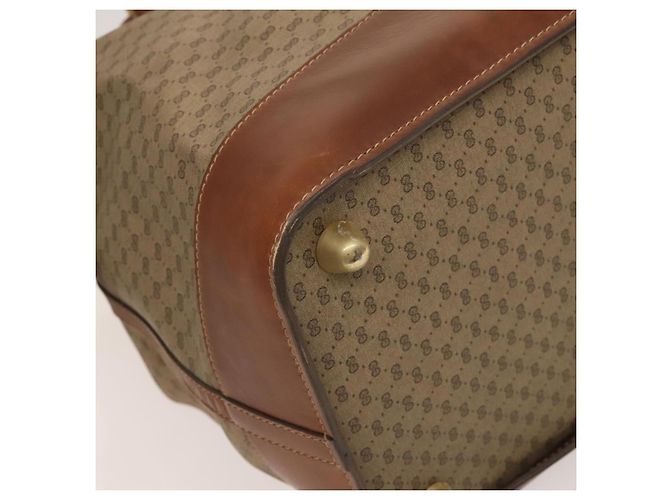 Gucci Borsa Boston Micro GG Supreme PVC Beige Oro 012 024 0467 45 Auth 124459 D'oro - vista 15