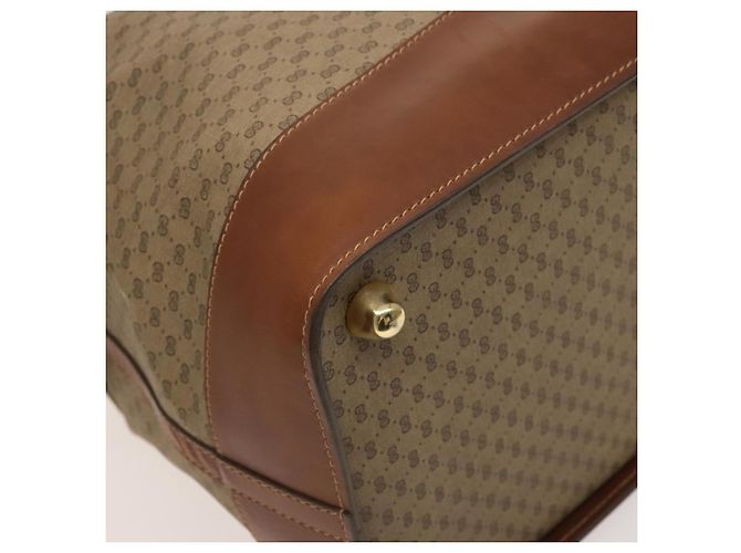 Gucci Borsa Boston Micro GG Supreme PVC Beige Oro 012 024 0467 45 Auth 124459 D'oro - vista 16
