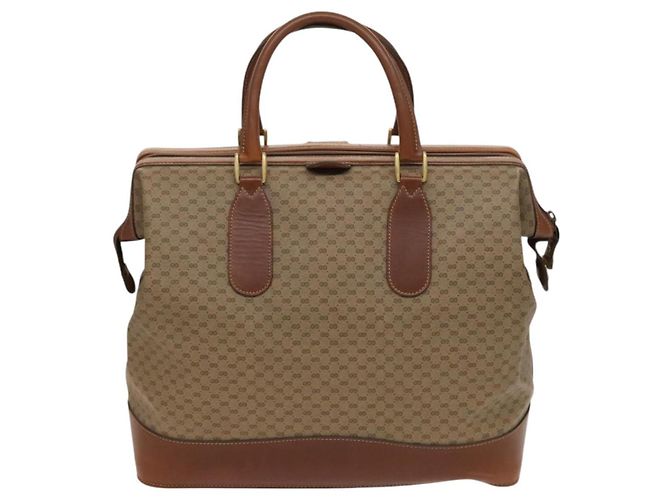 Gucci Borsa Boston Micro GG Supreme PVC Beige Oro 012 024 0467 45 Auth 124459 D'oro - vista 2