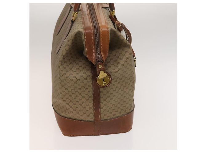Gucci Borsa Boston Micro GG Supreme PVC Beige Oro 012 024 0467 45 Auth 124459 D'oro - vista 4