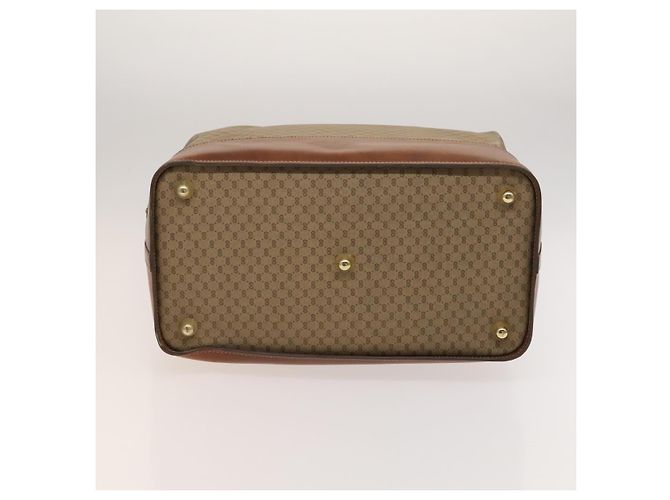 Gucci Borsa Boston Micro GG Supreme PVC Beige Oro 012 024 0467 45 Auth 124459 D'oro - vista 5