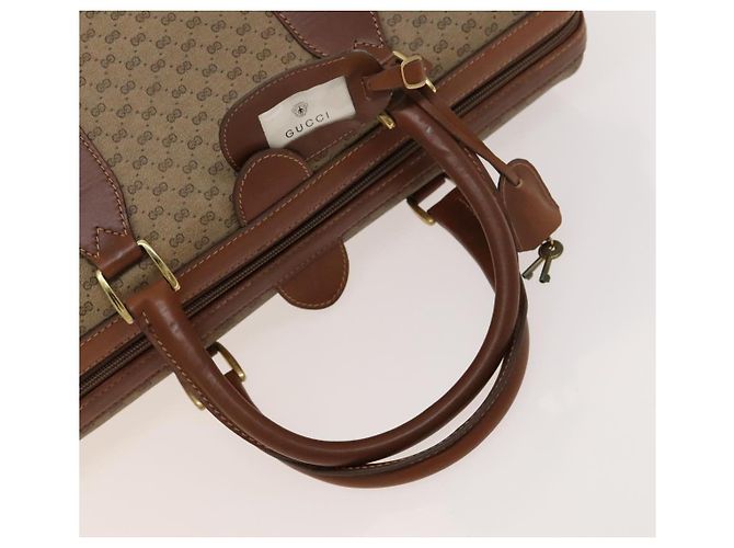 Gucci Borsa Boston Micro GG Supreme PVC Beige Oro 012 024 0467 45 Auth 124459 D'oro - vista 7