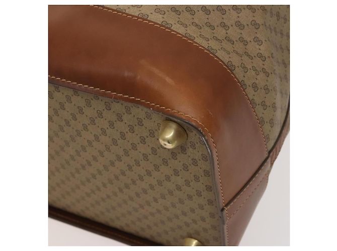 Gucci Borsa Boston Micro GG Supreme PVC Beige Oro 012 024 0467 45 Auth 124459 D'oro - vista 9