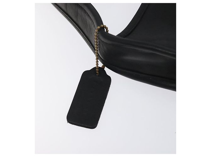 Borsa a spalla Coach in pelle nera argento autentica am8529 Nero - vista 10