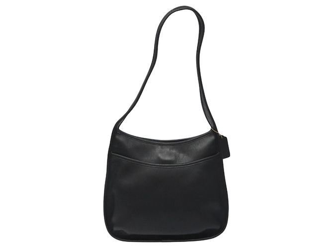 Borsa a spalla Coach in pelle nera argento autentica am8529 Nero - vista 13
