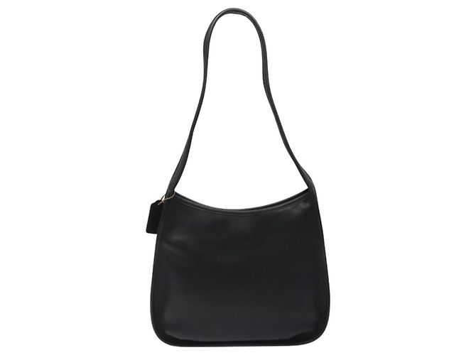 Borsa a spalla Coach in pelle nera argento autentica am8529 Nero - vista 2