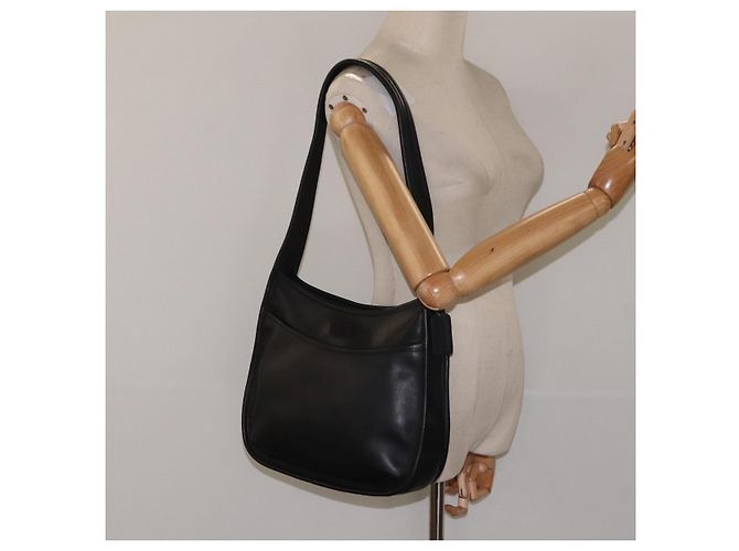 Borsa a spalla Coach in pelle nera argento autentica am8529 Nero - vista 23