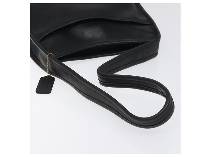 Borsa a spalla Coach in pelle nera argento autentica am8529 Nero - vista 7
